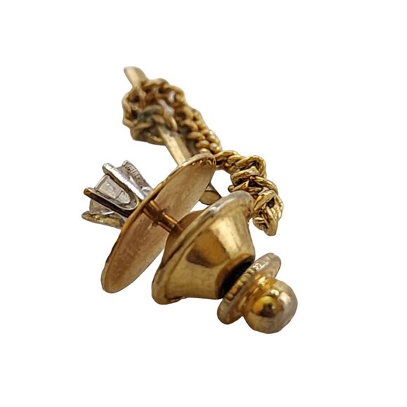 Vintage 14kt Gold Diamond Stud Tie Tack (A5313) - Picture 3 of 6